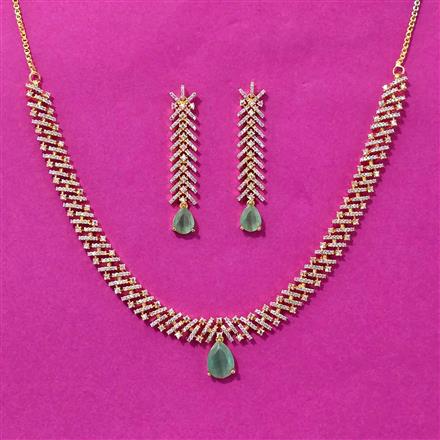 Cz Classic Necklace Set With 2 Tone Plating