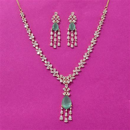 Cz Classic Necklace Set With 2 Tone Plating