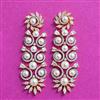 Cz Moti Earring With Rhodium 2 Tone Plating
