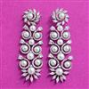 Cz Moti Earring With Rhodium 2 Tone Plating