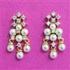Cz Moti Earring With Rhodium 2 Tone Plating