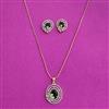 Cz Classic Pendant Set With 2 Tone Plating