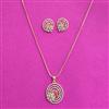 Cz Classic Pendant Set With 2 Tone Plating