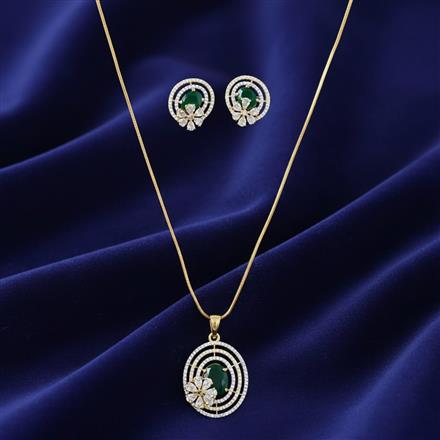 Cz Classic Pendant Set With 2 Tone Plating