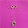 Cz Classic Pendant Set With 2 Tone Plating