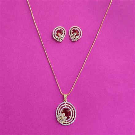 Cz Classic Pendant Set With 2 Tone Plating