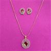 Cz Classic Pendant Set With 2 Tone Plating