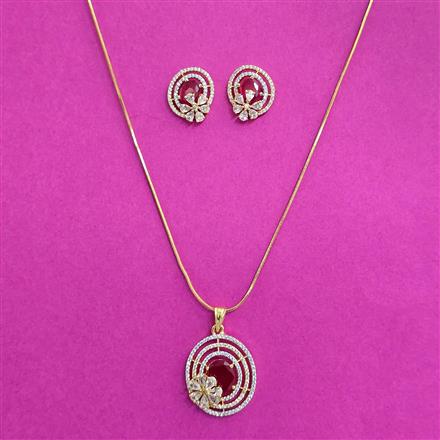 Cz Classic Pendant Set With 2 Tone Plating