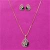 Cz Classic Pendant Set With 2 Tone Plating