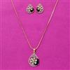 Cz Classic Pendant Set With 2 Tone Plating
