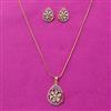 Cz Classic Pendant Set With 2 Tone Plating