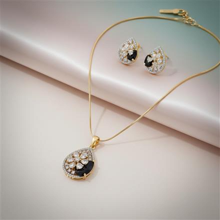 Cz Classic Pendant Set With 2 Tone Plating