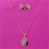 Cz Classic Pendant Set With 2 Tone Plating
