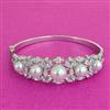 Cz Openable Kada With Rhodium 2 Tone Plating