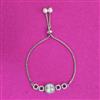 Cz Adjustable Bracelet With Rhodium Plating