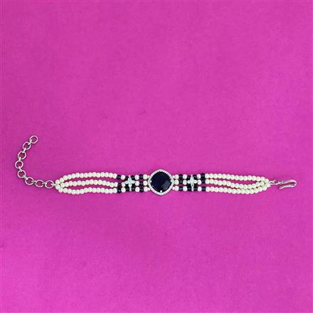 Cz Moti Bracelet With Rhodium Plating