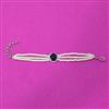 Cz Moti Bracelet With Rhodium Plating