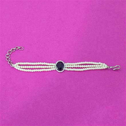Cz Moti Bracelet With Rhodium Plating