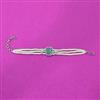 Cz Moti Bracelet With Rhodium Plating