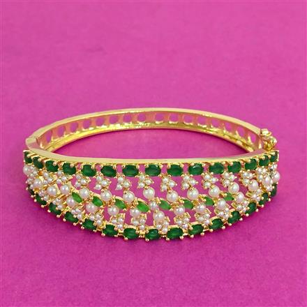 Cz Openable Kada With Gold Plating
