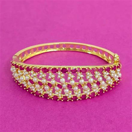 Cz Openable Kada With Gold Plating