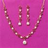Cz Delicate Necklace Set With Gold Plating