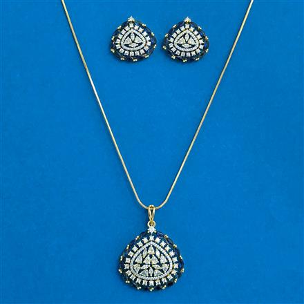 Cz Classic Pendant Set With 2 Tone Plating