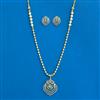 Cz Moti Pendant Set With 2 Tone Plating