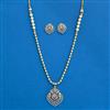 Cz Moti Pendant Set With 2 Tone Plating