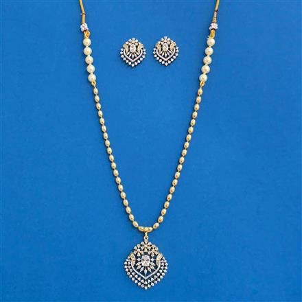 Cz Moti Pendant Set With 2 Tone Plating
