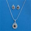 Cz Classic Pendant Set With Rhodium Plating