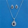 Cz Classic Pendant Set With Rhodium Plating