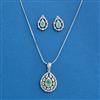 Cz Classic Pendant Set With Rhodium Plating