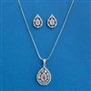 Cz Classic Pendant Set With Rhodium Plating