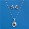 Cz Classic Pendant Set With Rhodium Plating