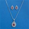 Cz Classic Pendant Set With Rhodium Plating