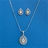 Cz Classic Pendant Set With Rhodium Plating