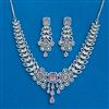 Cz Classic Necklace With Rhodium Plating