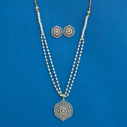Cz Moti Pendant Set With 2 Tone Plating