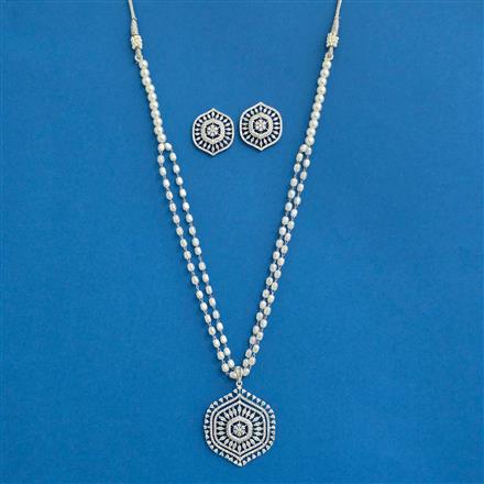 Cz Classic Pendant Set With Rhodium Plating