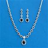 American Diamond Delicate Necklace Set With Rhodium Plating