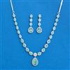 American Diamond Delicate Necklace Set With Rhodium Plating