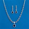 American Diamond Delicate Necklace Set With Rhodium Plating