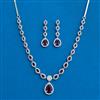 Cz Delicate Necklace With Rhodium Plating