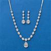 American Diamond Delicate Necklace Set With Rhodium Plating