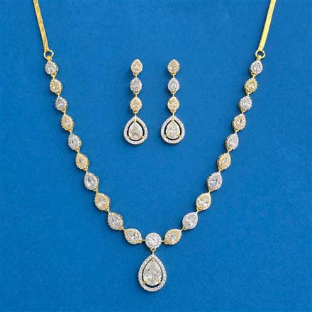 American Diamond Delicate Necklace With 2 Tone Plating