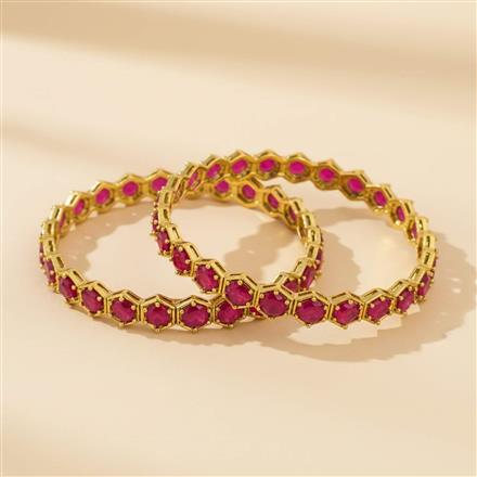 Cz Classic Bangles With Mehndi Plating