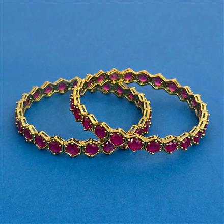 Cz Classic Bangles With Mehndi Plating