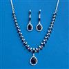 Cz Classic Necklace With Rhodium Plating