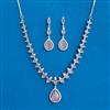 Cz Classic Necklace With Rhodium Plating